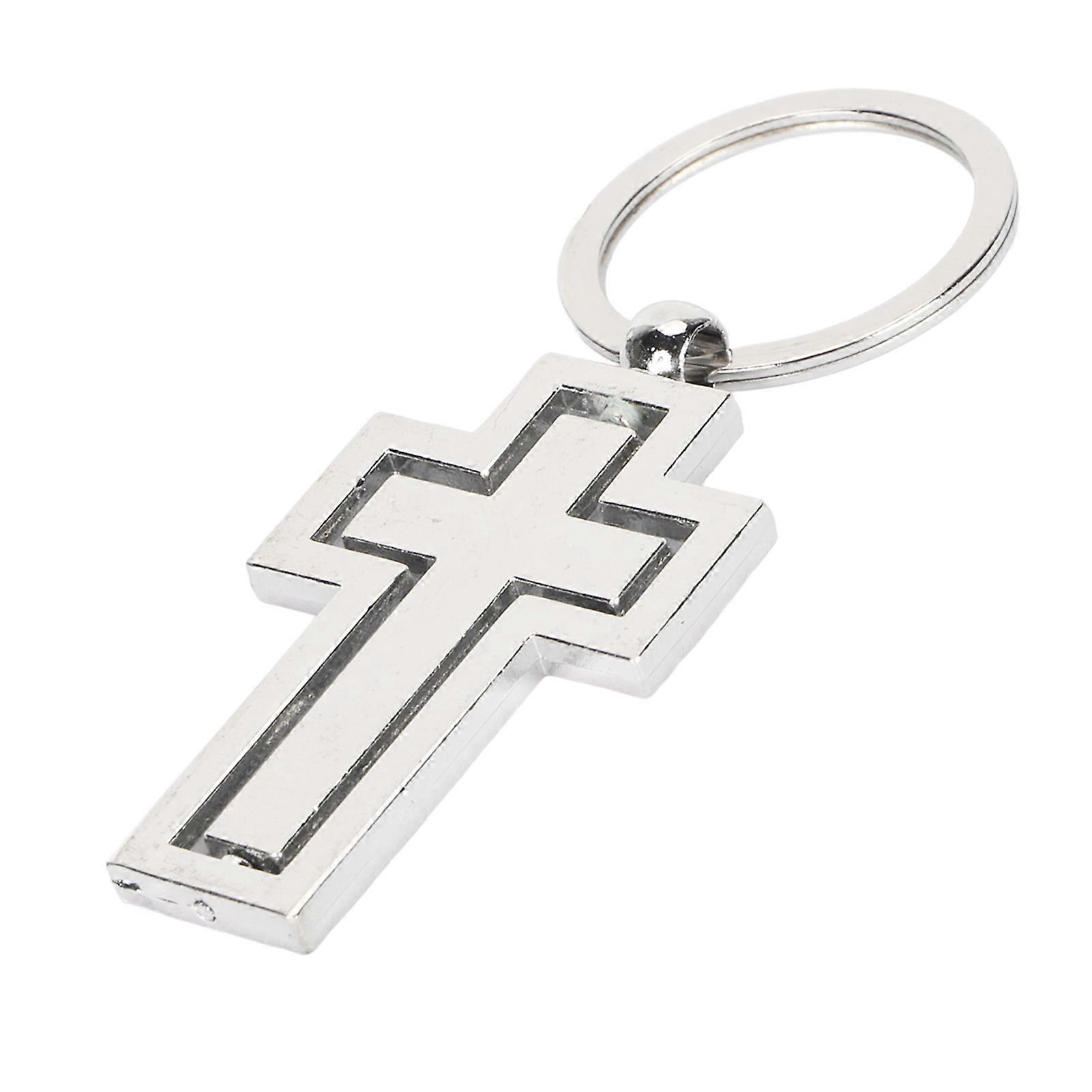 Cross keychain Metal rotating cross keychain