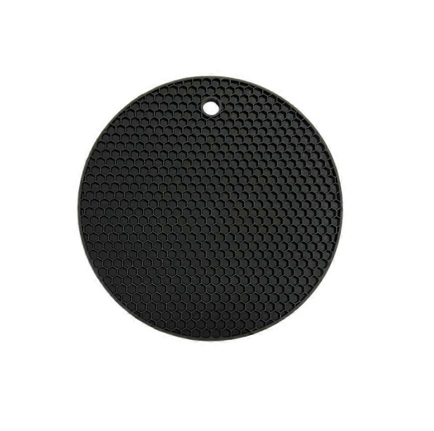 Deep Black-4 Pieces Thick Silicone Trivet Mat, Round Silicone Honeycomb Insulation Mat Heat Resistant Non-Slip Hot Pads for Home Use