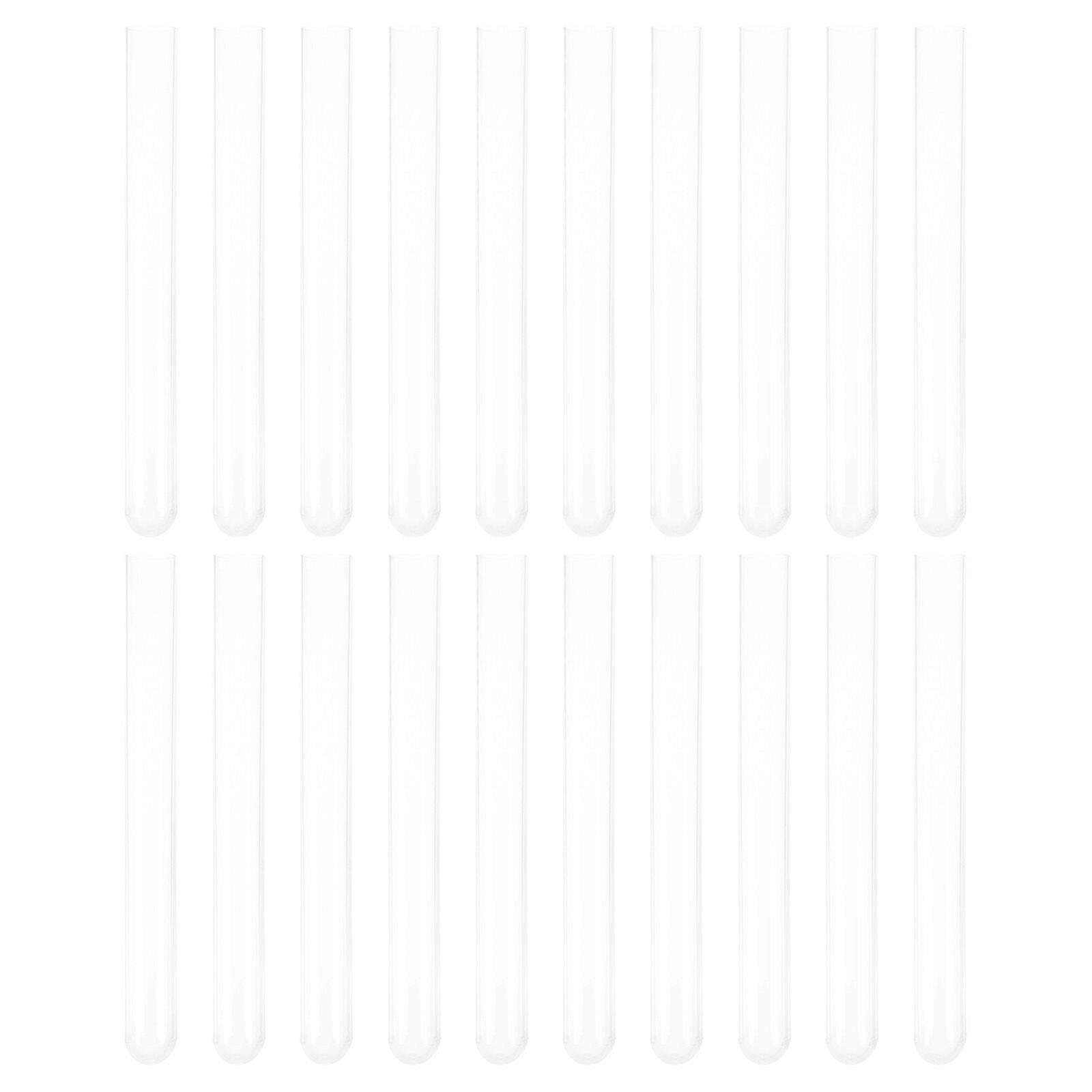20pcs Test Vials Test Tubes Storage Tubes Clear Tubes For Scientific Experiments
