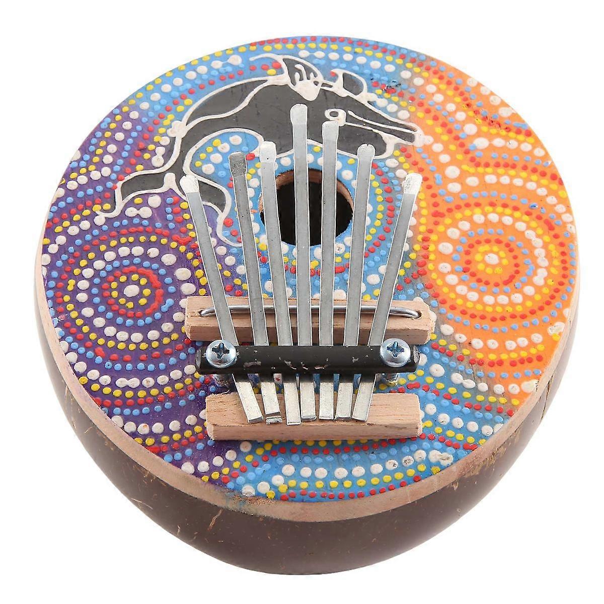 7 Clé Accordable Noix de Coco Mbira Portable Kalimba Réglable Doigt Pouce Piano Instrument De Musique