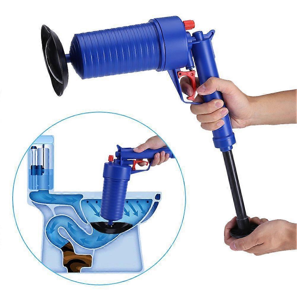 Toilet Plunger, Clogged Toilet Unclog, Manual High Pressure Drain Pump with 4 Adapters, Drain Cleaning Tool