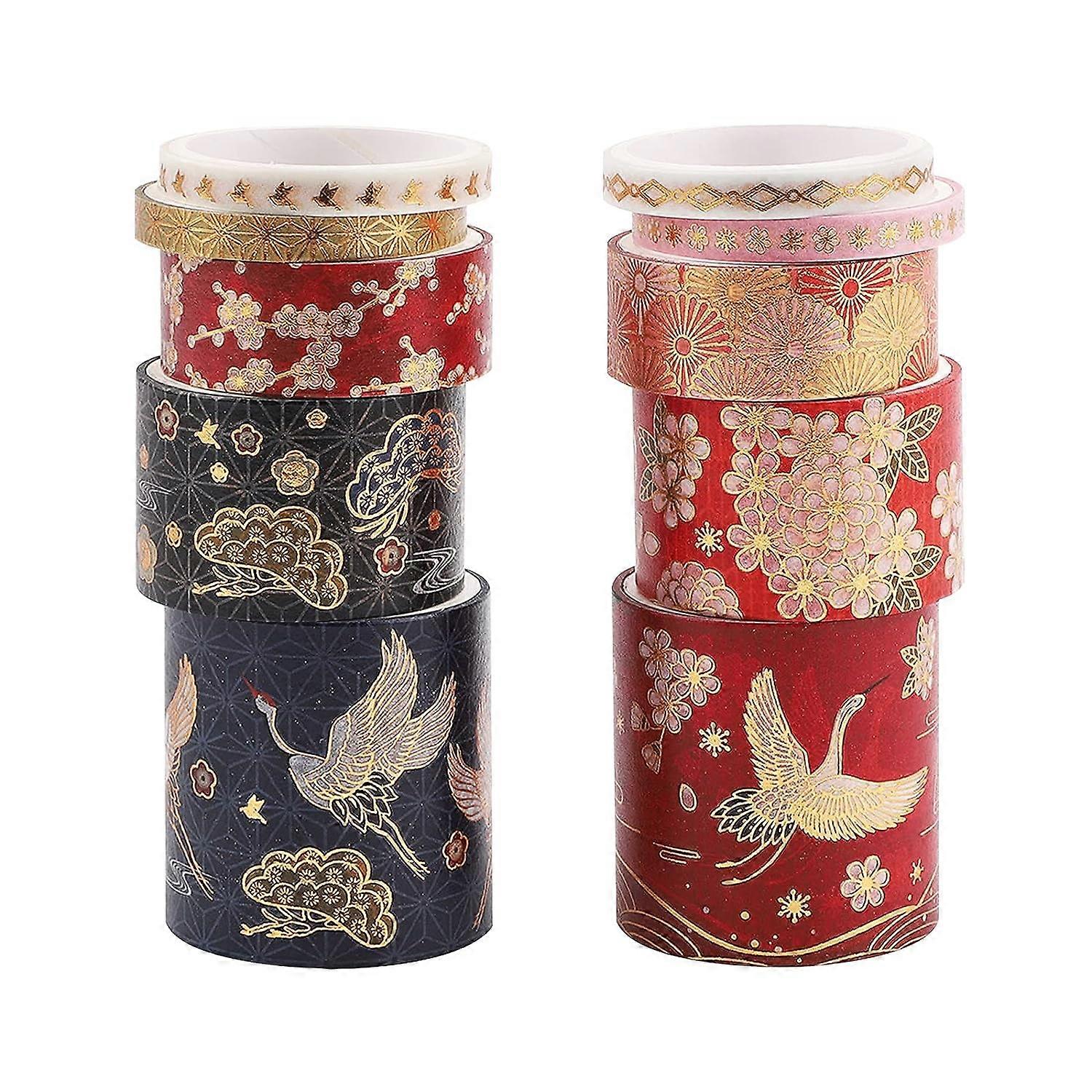 10 Rolls Washi Tape Set Self Adhesive Masking Tape Chinese Style Washi Tape Decorative Tape Arts Craft Tapes DIY Supplies Scrapbo