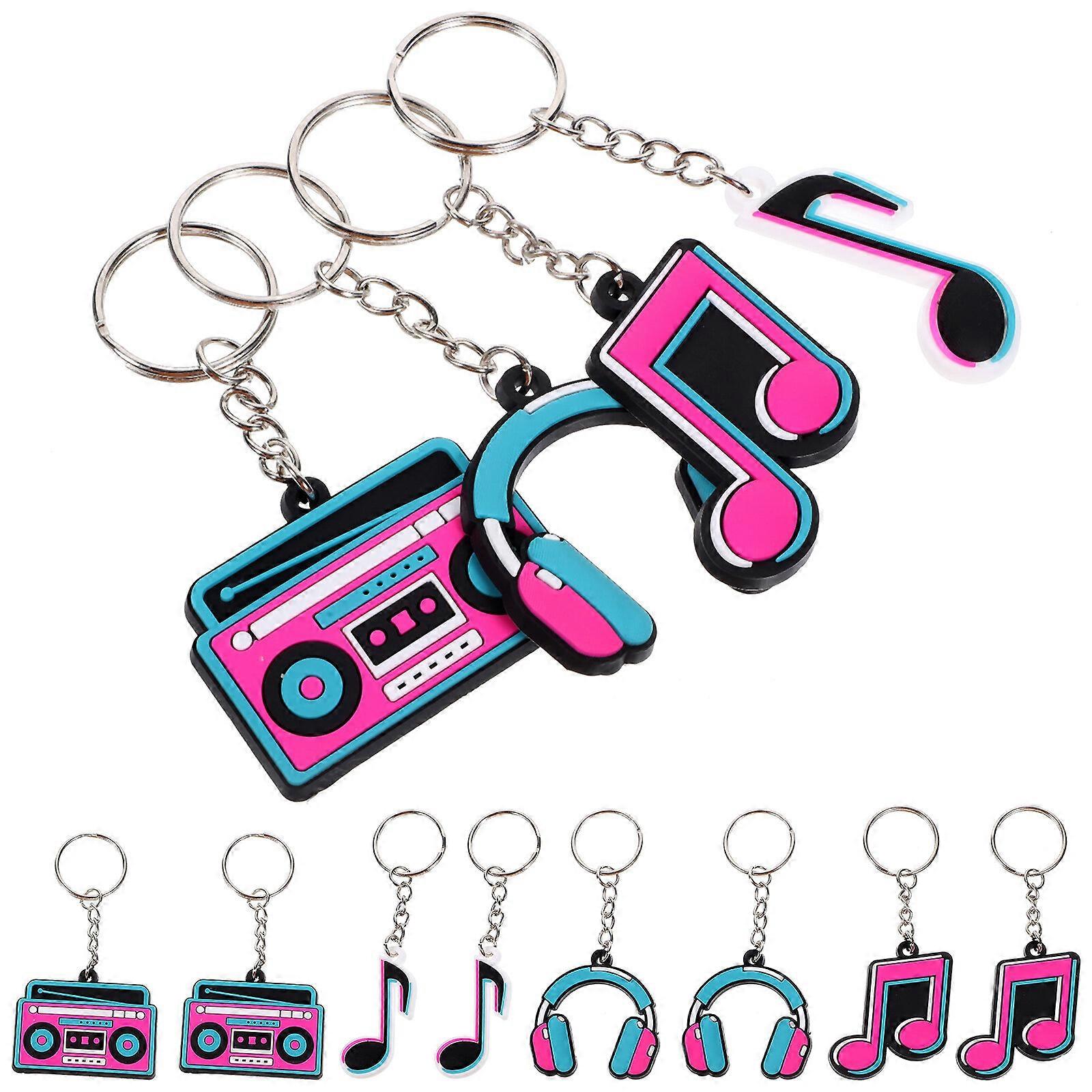 20pcs Music Themed Keychain Music Style Key Chains Musical Note Key Chain Music Party Favors