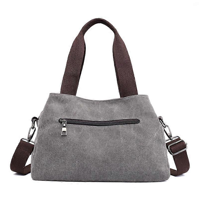 Women's Retro Fashion Canvas Tote Handbag, Leather Shoulder Bag, Hobo