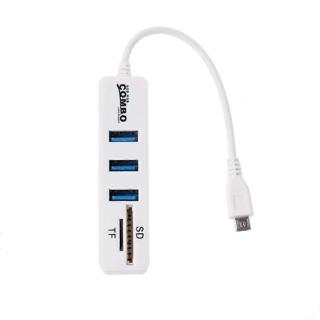 USB Splitter 2.0 Hub 3 Ports Hub Micro TF/SD Card Reader High Speed Computer