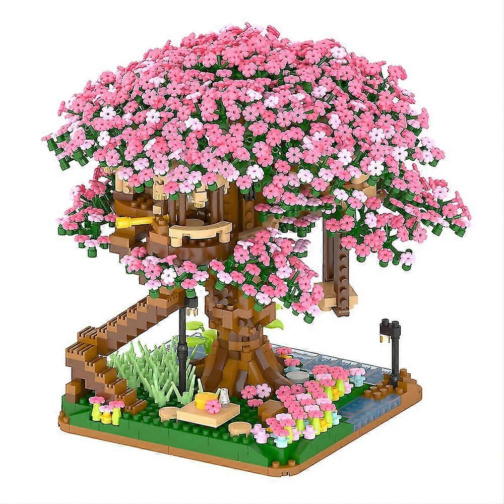2008 Pieces Sakura Tree House Micro Building Blocks Cherry Blossom Bonsai Bricks