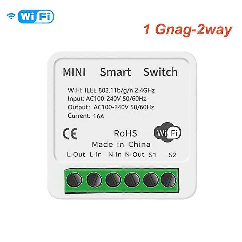 Tuya WIFI Mini Switch 16A Smart Switch 1gnag/2gang Module Support Two Way Control APP Control Work With Alexa Google Home Alice