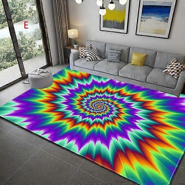 3D Optical Illusion Rug, Colorful Vortex Trippy Realistic Area Rugs