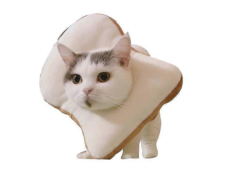 Cute Toast Neck Cone After Surgery, Wound Healing Protective Cone Bread Elizabethan Collars