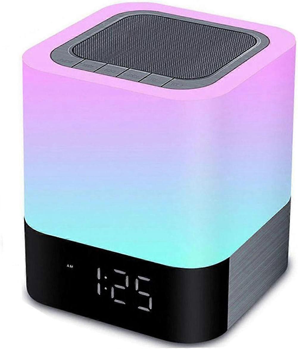 Bluetooth Speaker Night Lights, Bluetooth Alarm Clock for Kids MP3 Player, Touch Control Bedside lamp