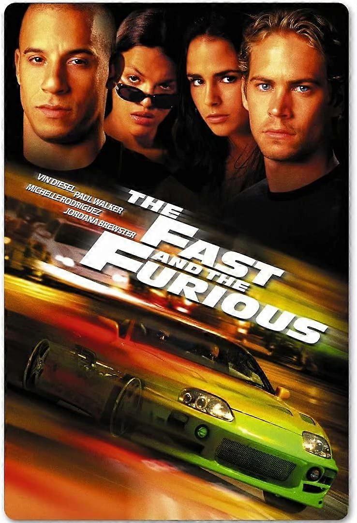 ワイルド・スピードの映画メタルポスターサインガレージバーコーヒーマン洞窟ファンギフトプラーク12x8のためのヴィンテージ壁の装飾