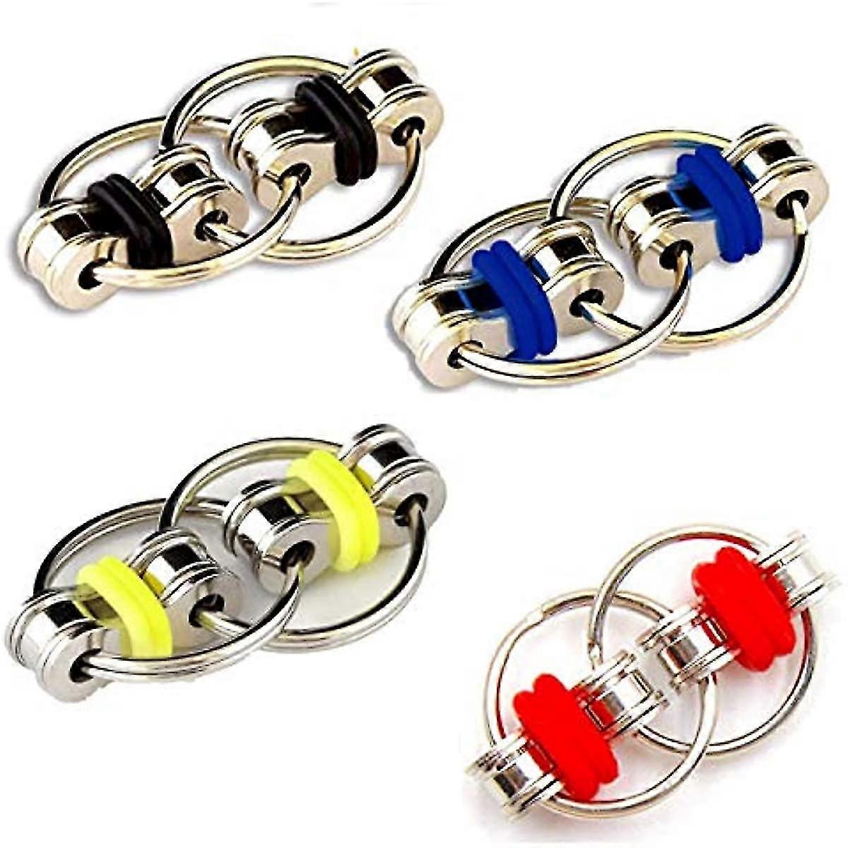 8pcs Flippy Chain Fidget Toy - Perfect For Adhd, Anxiety And Autism - Bike Chain Fidget Toy