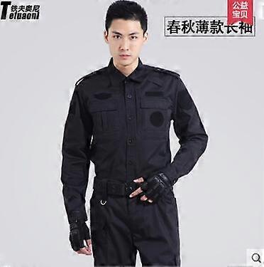 Black Military Uniform Spring Security Guard Suit Men Doormen Work