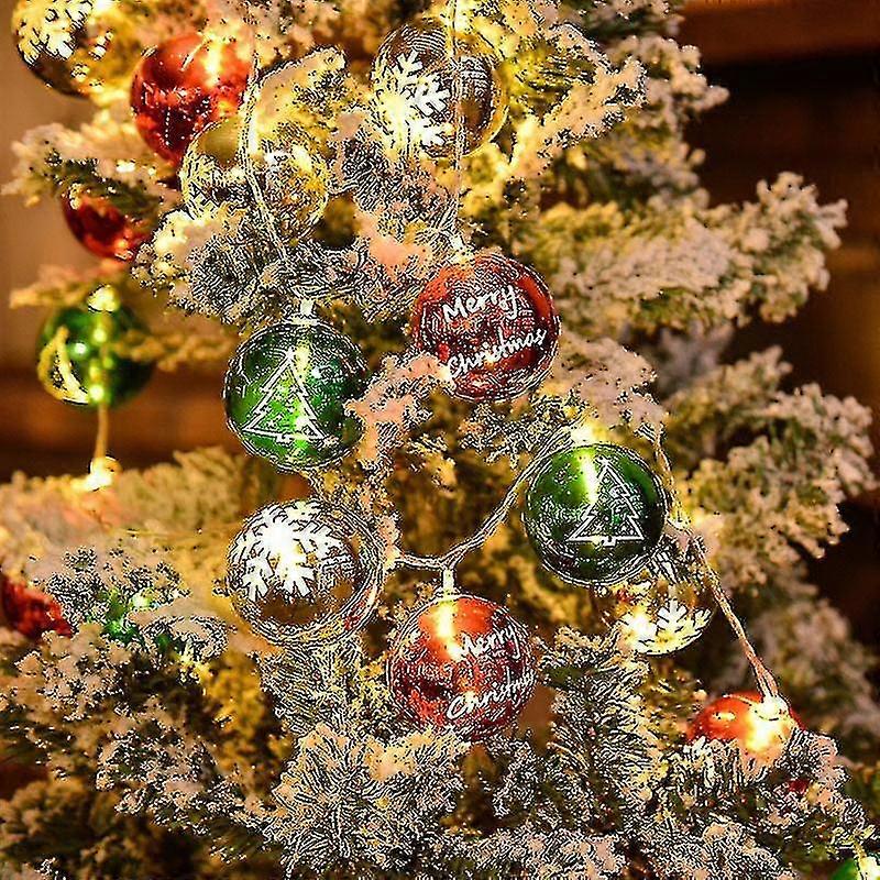 Led Christmas Holiday Electroplating Ornament Ball Lighting Chain Party Creative Scene Indoor Layout Net Red Color Lighting Chain Pendant