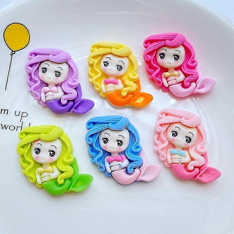 10pcs Νέα χαριτωμένη Η Πριγκίπισσα Γοργόνα Επίπεδη Πίσω Ρητίνη Cabochons Scrapbooking Diy Κοσμήματα Craft Διακόσμηση Accessorie