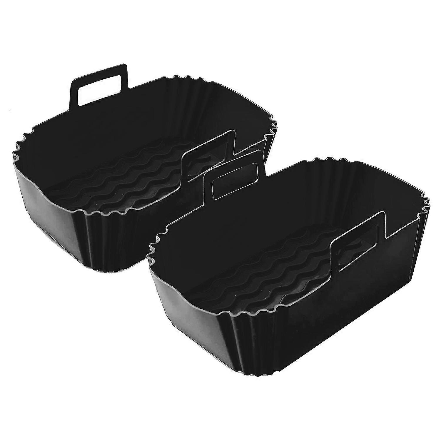 Silicone Pot For Ninja Fryer - Set Of 2 Silicone Fryer Liners Reusable For Double Fryer, Fryer Bask