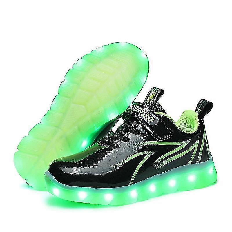 Çocuk Spor Ayakkabılar Led Işıklar Koşu Ayakkabıları Örümcek Web Desen Kızlar Erkek Basit Kaykay Ayakkabı Usb Şarj Işıklı Spor Ayakkabıları