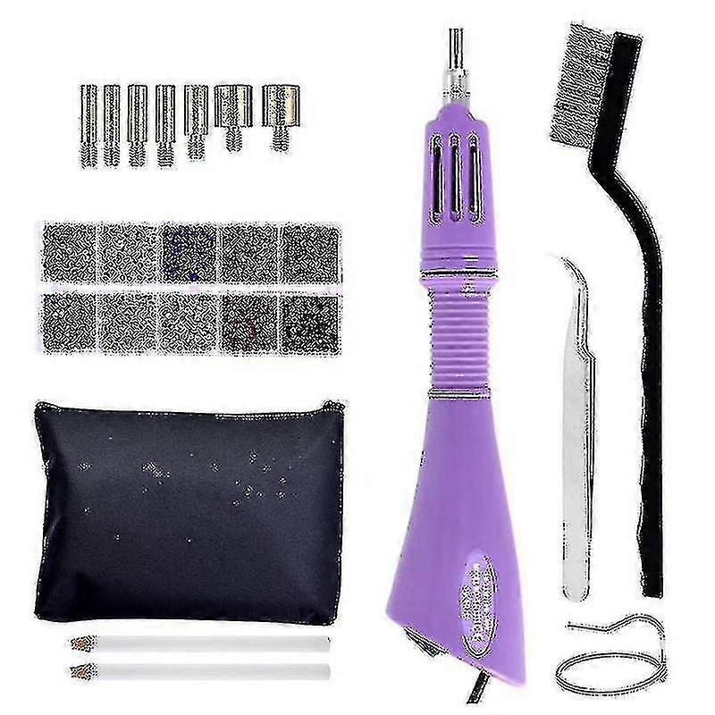 Hotfix Applikator Strass Setter Hot Fix Applikator Zauberstab Werkzeug Bedazzler Kit (violett)