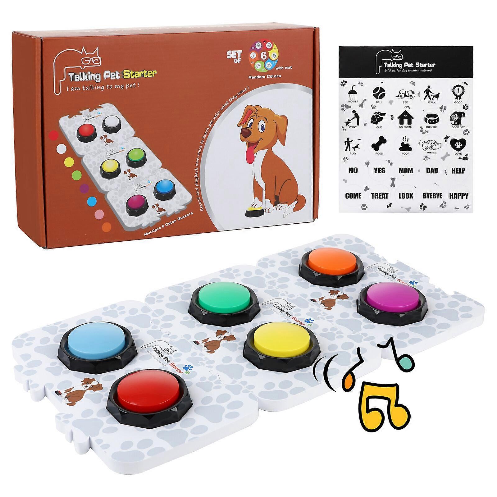 Dog Toys Recordable Talking Button 6PCS ABS 6 Colors Portable For Pet Communication Training Tool