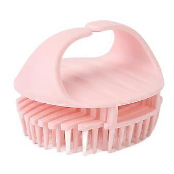 Scalp Scrubber Soft Silicone Bristles Hair Shampoo Brush Scalp Cleaning Massage Comb,Light Pink