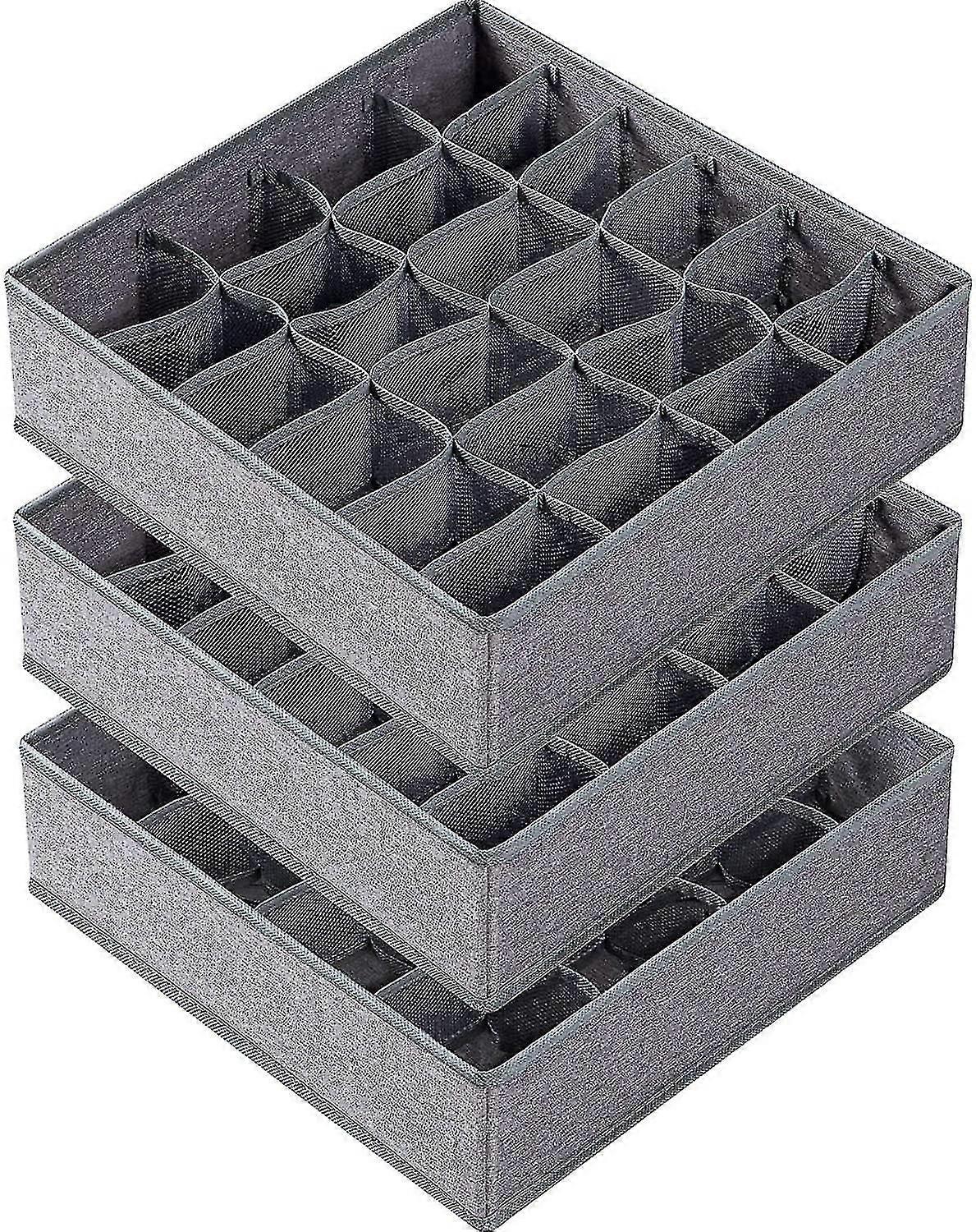 Sunrain 3 πακέτο κάλτσες εσώρουχο διοργανωτή διαχωριστικά, 64 κύτταρα συρτάρι διοργανωτές ύφασμα Foldabl