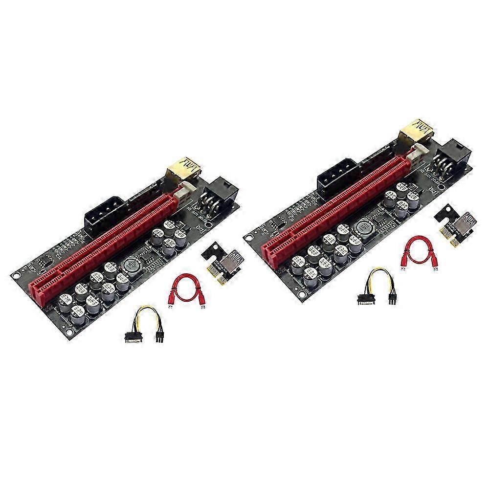 2Pcs VER018 Plus PCI-E Riser Card PCIE X1 to X16 USB 3.0 SATA Power Cable Riser Adapter suitable for Graphic