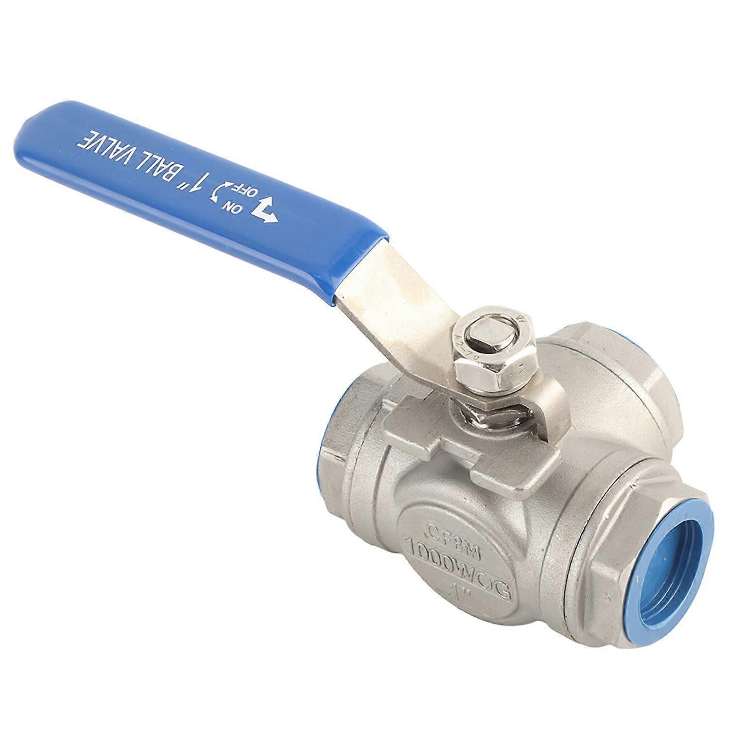 1pc Stainless Steel SUS304 Pipe Ball Valve Three Way L Type Female Thread 1" DN25