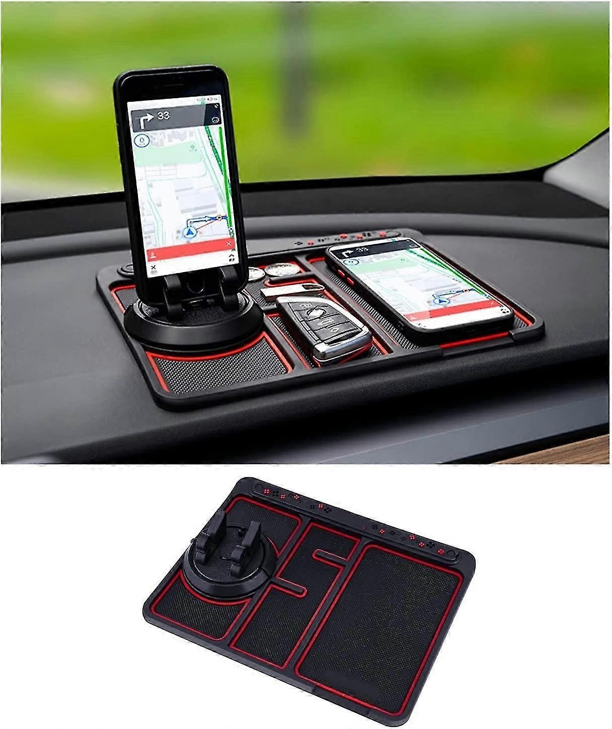 Non-slip Phone Pad For 4-in-1 Car, 2022 New Cool Glow In The Dark Car Dashboard Phone Mat With Temporary Car Parking Card Number Plate And Aromatherap
