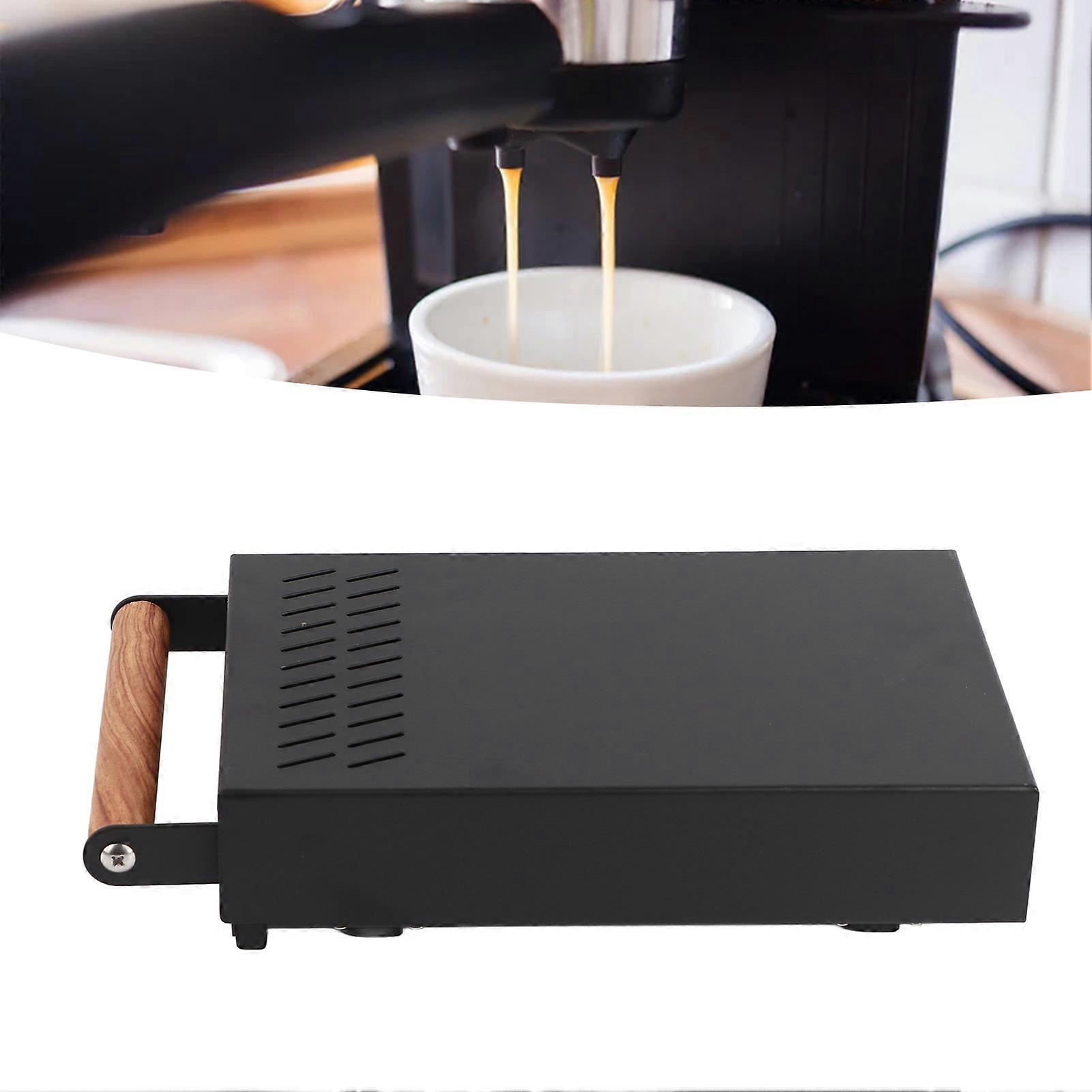 Coffee Knock Drawer Box Thickened Stainless Steel Coffee Ground Knock Container with Handle Black