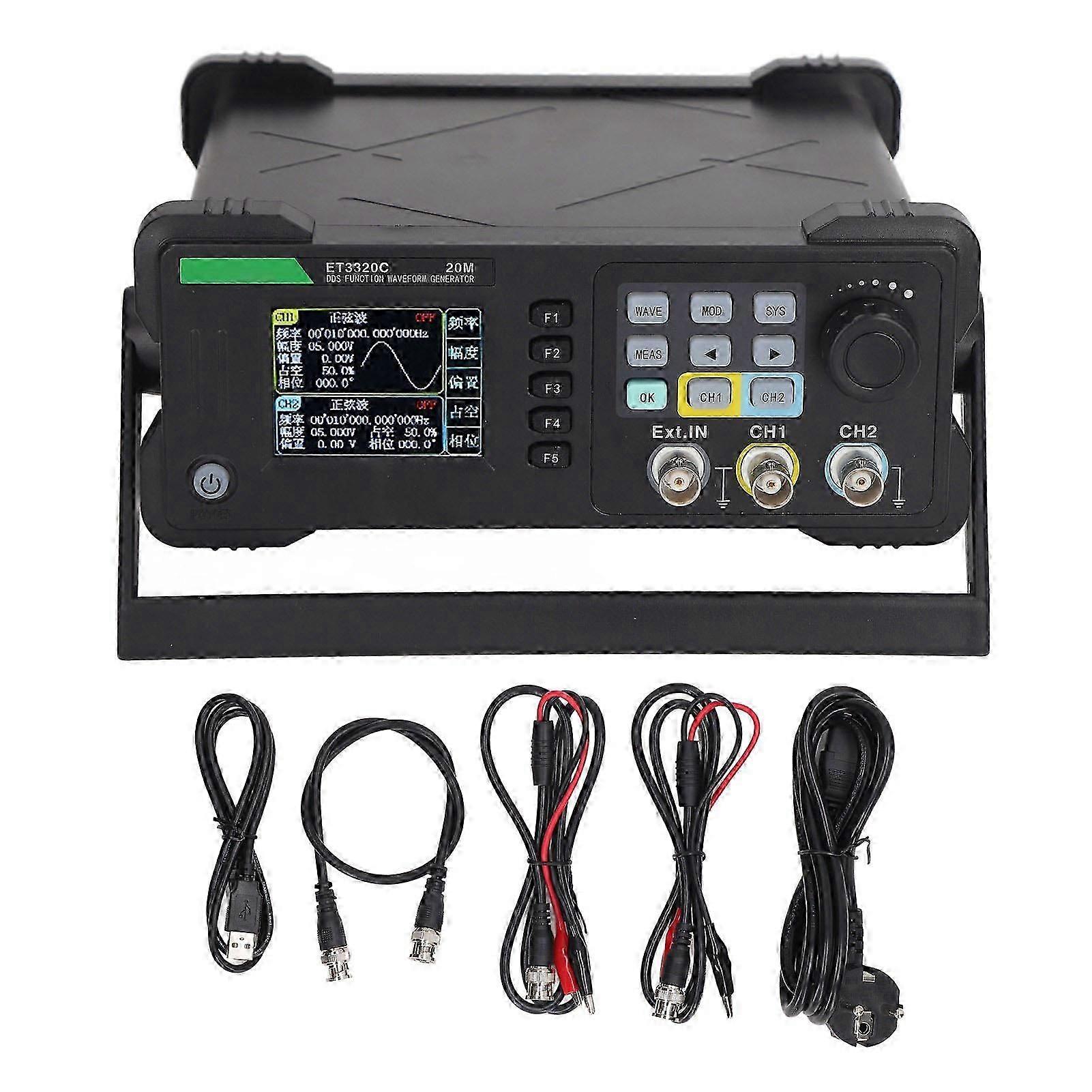 Signal Generator Counter DDS High Accuracy 2 Channel Arbitrary Waveform Frequency Meter 200MSa/s 20MHz AC110~240V EU Plug