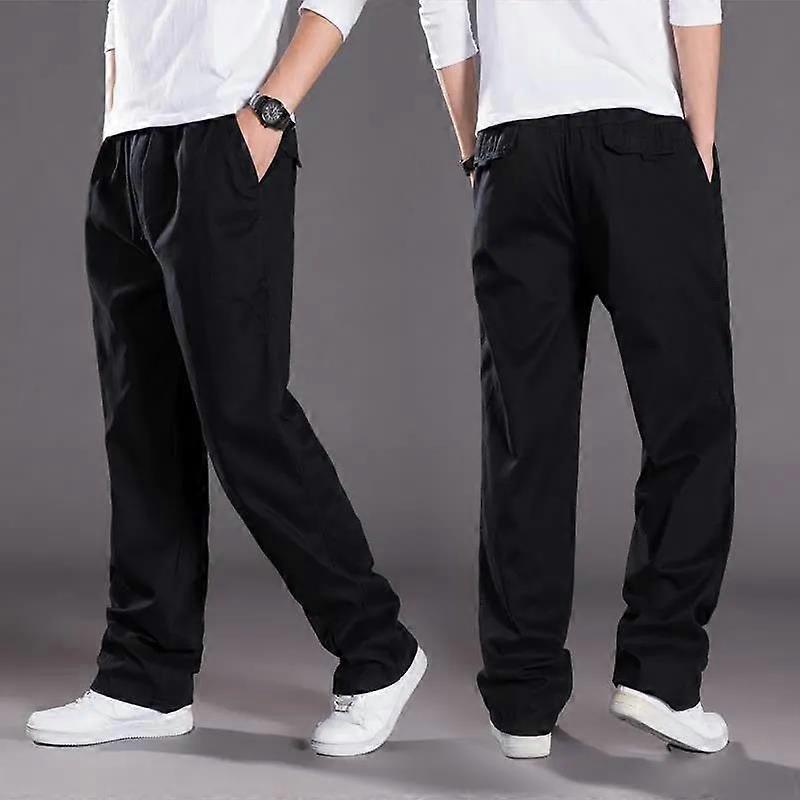 Plus Size Men's Multi-pocket Wide-leg Pants