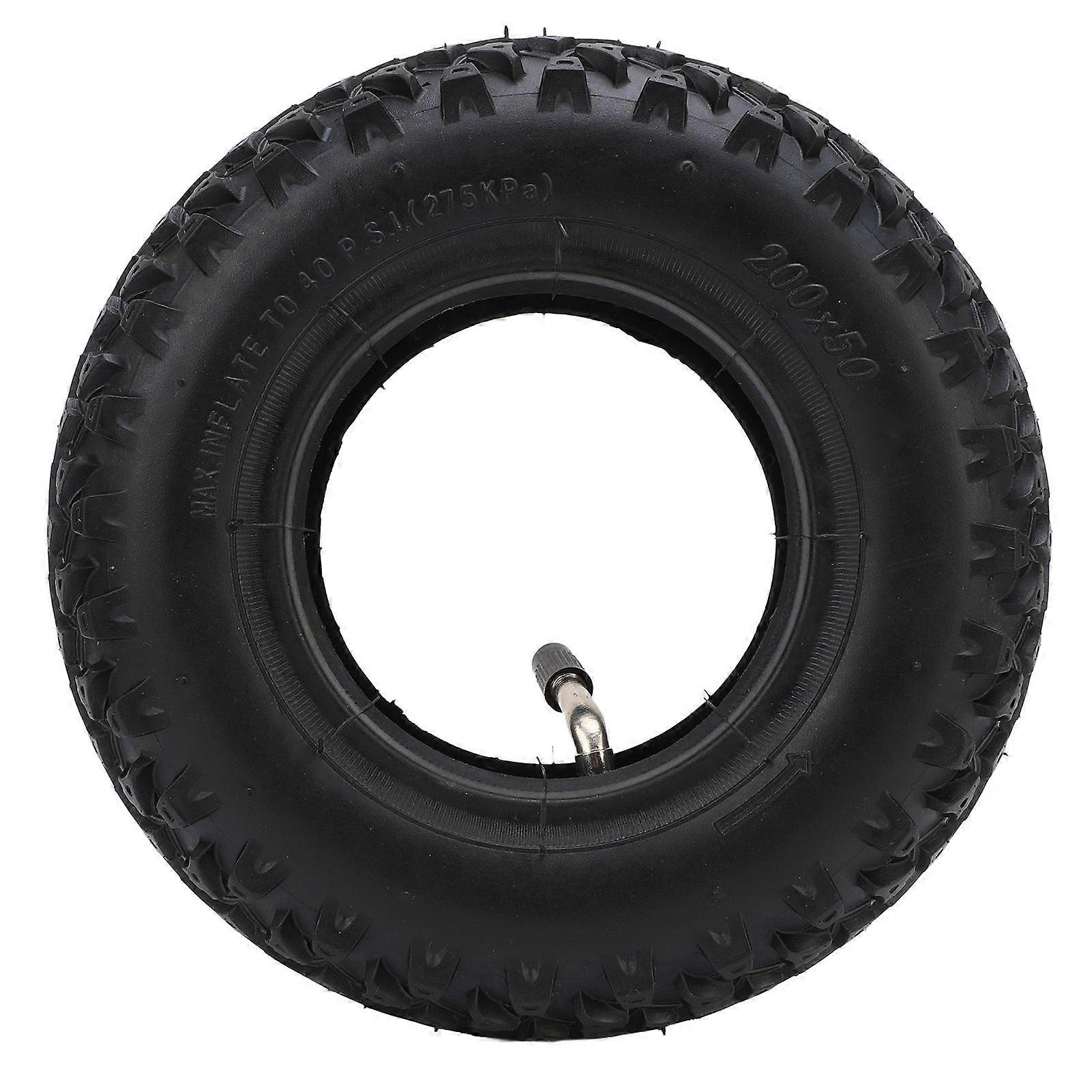 200X50 Tire and Inner Tube with TR87 Bent Valve Stem Rubber Anti Slip Impact Proof Replacement for Razor E100 E150 E200 MK6979