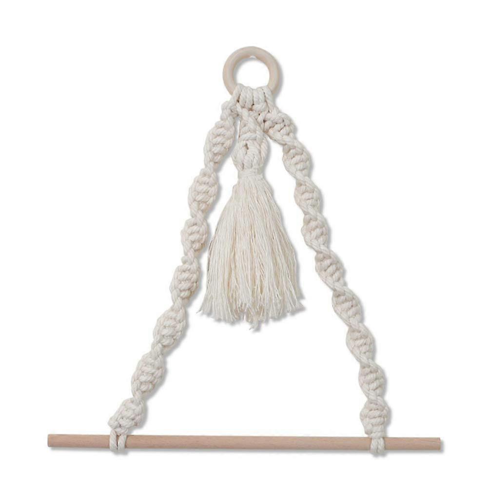 Wall-Mounted Toilet Paper Holder - Boho Style with Natural Rope and Wood Stand, Rustic Bathroom Decor