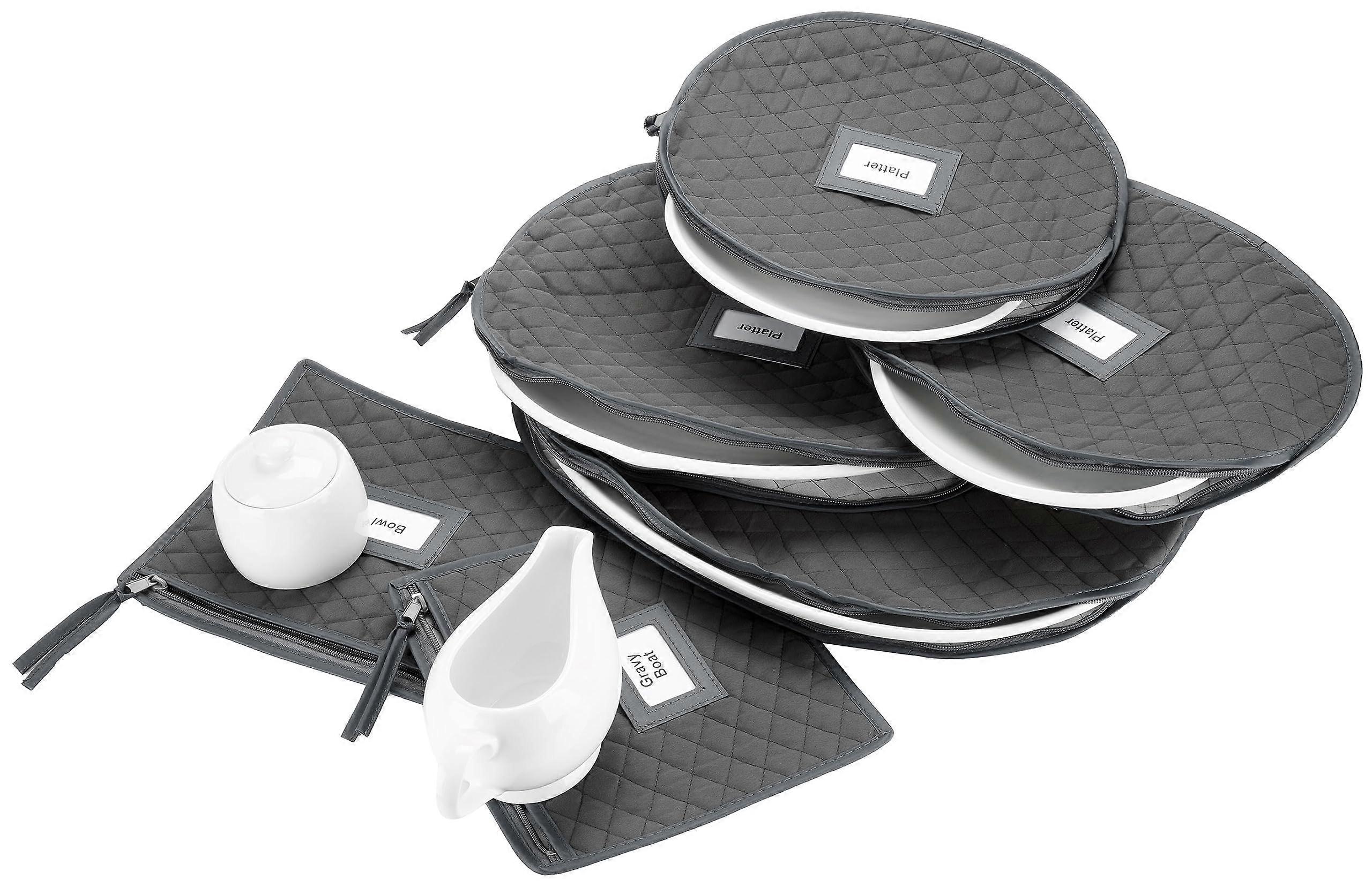 6 Piece Storage Cases for Fine China Stackable Protectors for Dishes