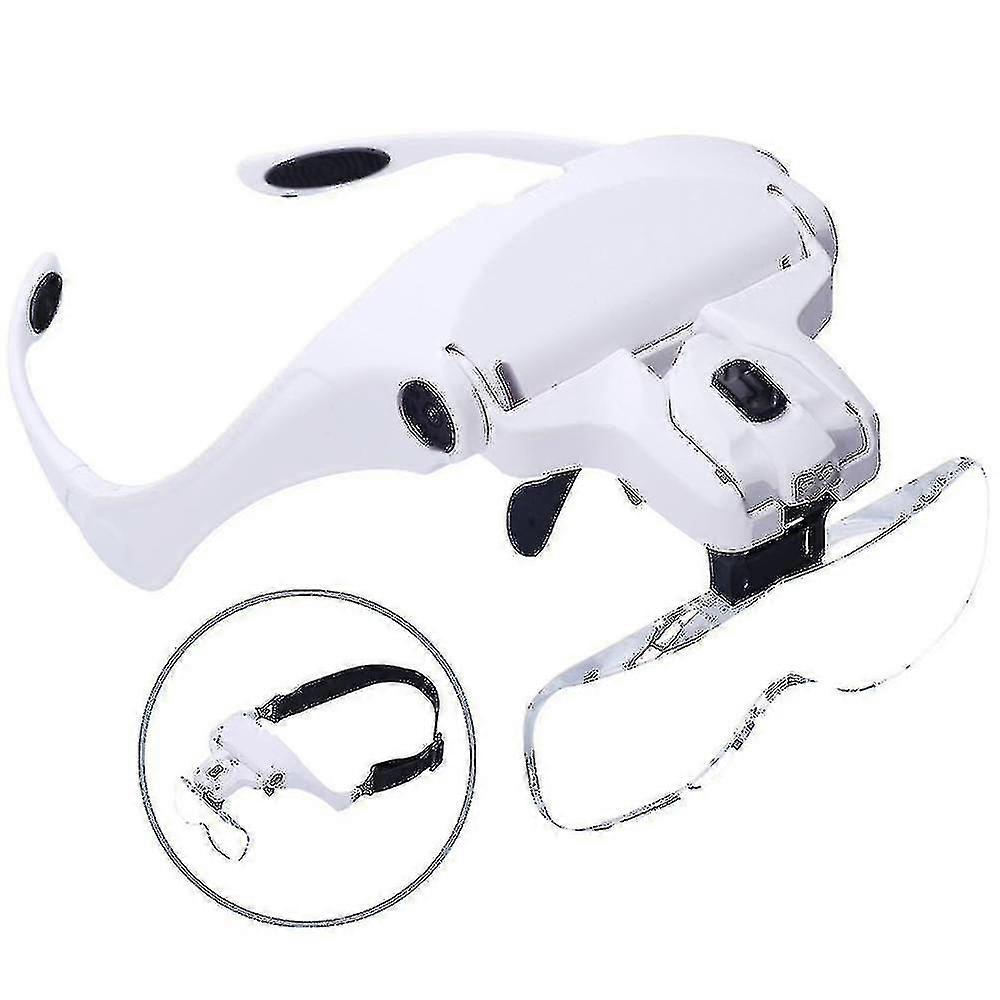 Eyelash Extension 5 Lens Adjustable Headband Magnifying Glass Magnifier Led Light Lamp Magnifying Glasses For False Lashes
