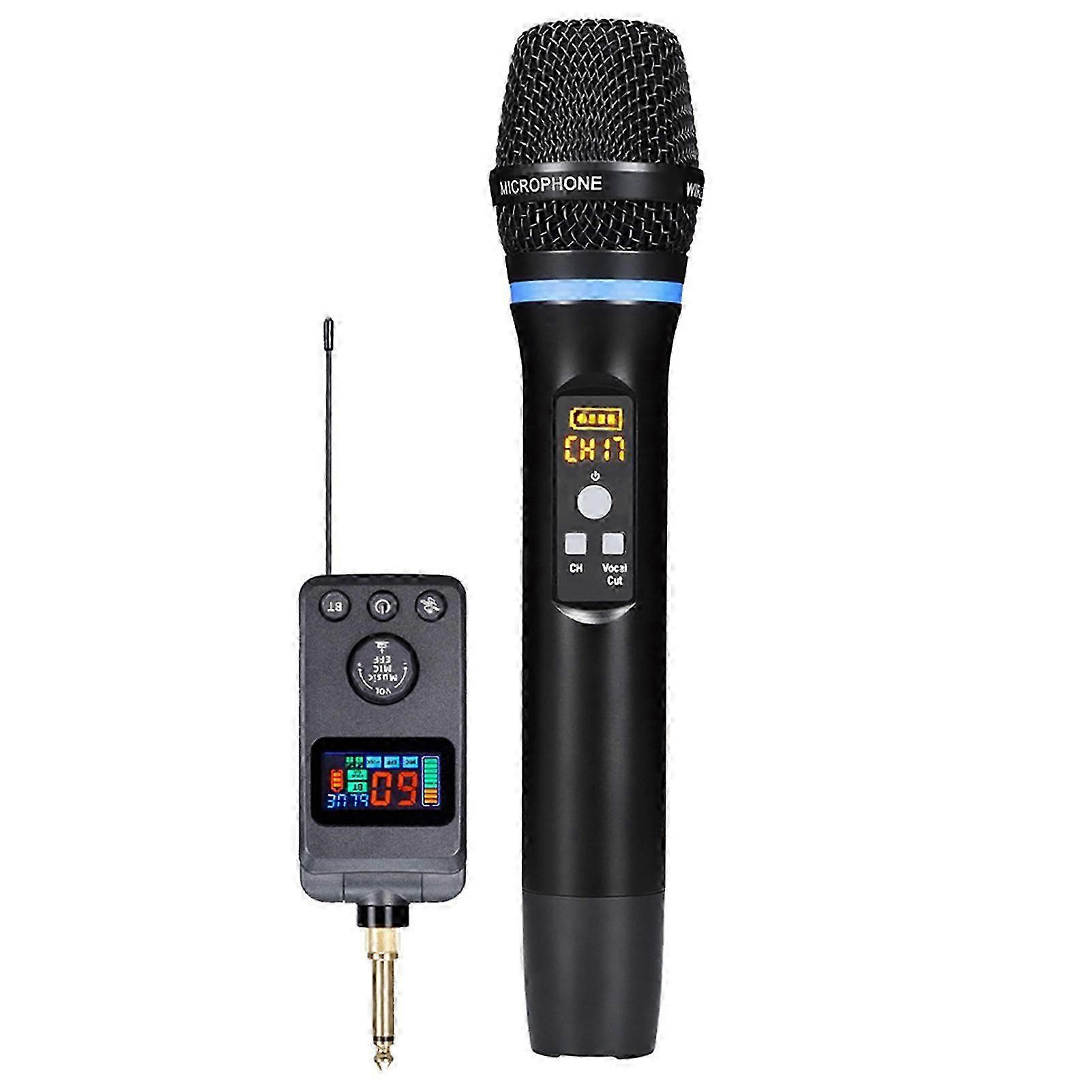 Bluetooth-compatible Wireless Mic Set with Receiver Handheld Dynamics Mic System Set for Wedding