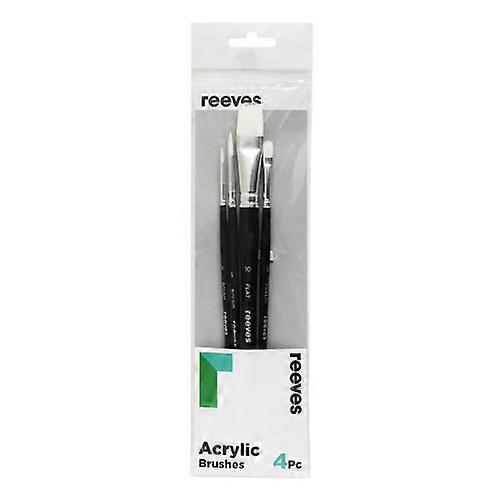 SHORT HANDLE Reeves Quality Precise Synthetic Bristles Paint Brush Set Pack of 4