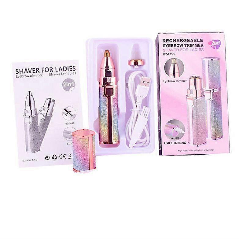 Eyebrow Epilator, Rechargeable Facial Pilator, 2 in 1 Electric Ogonebrow Epilator Painless Hair Removal With Built-in LED Light