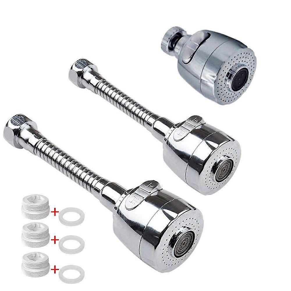 3 Pcs Faucet Nozzle Filter Adapter 360 Stainless Steel Faucet Sprayer Extension Water Saving Diffus