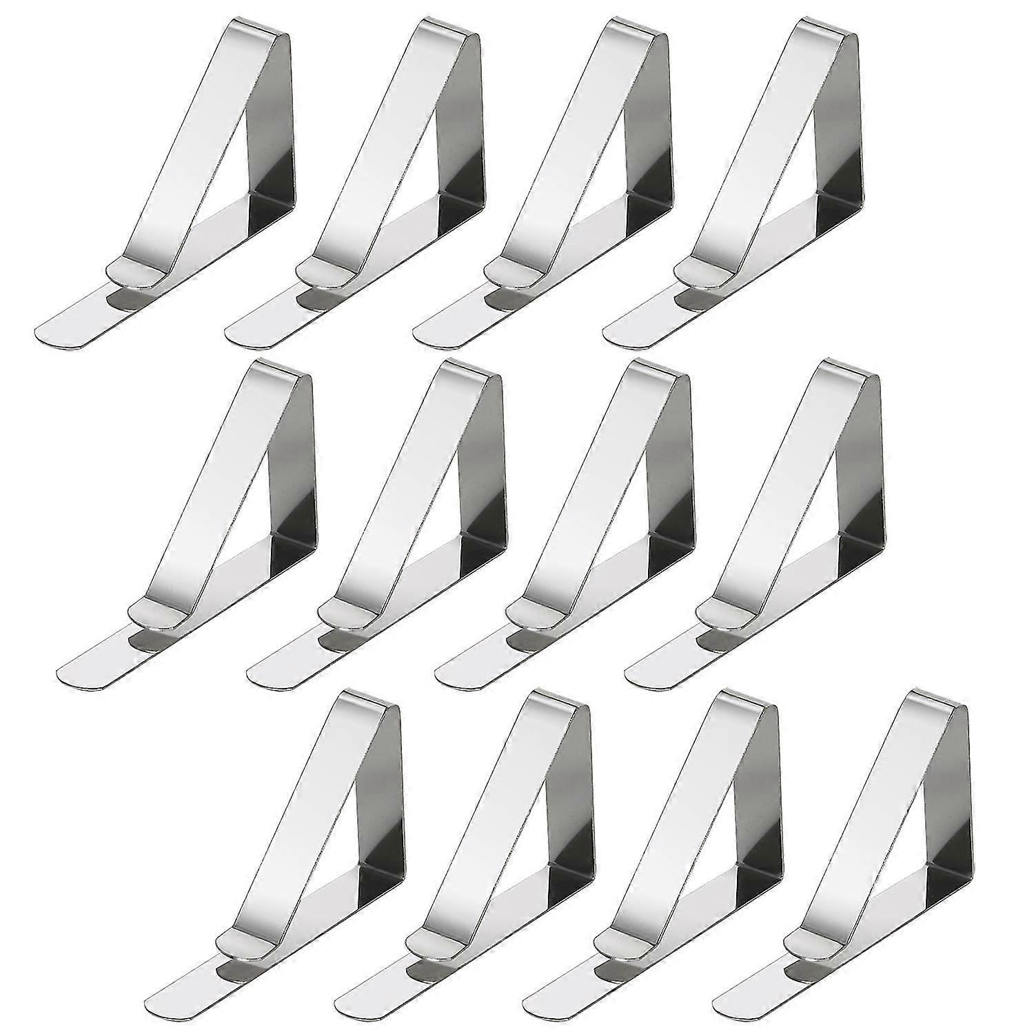12pcs Pack of Silver Table Cloth Clips with Adjustable Clamp High Quality Metal Parties Home Use