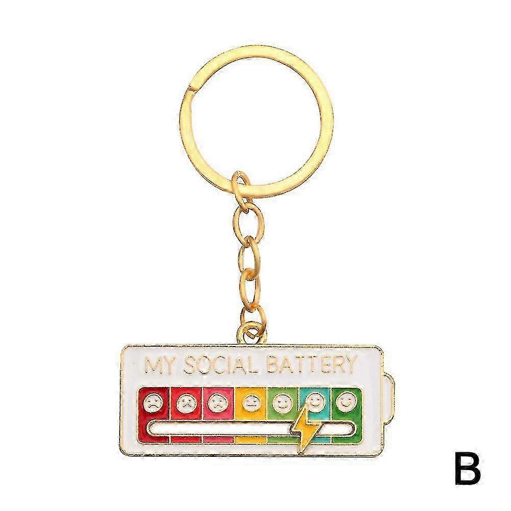 Social Battery Keychain Gift - Motivational Mood Accessory for Courage & Self-Expression