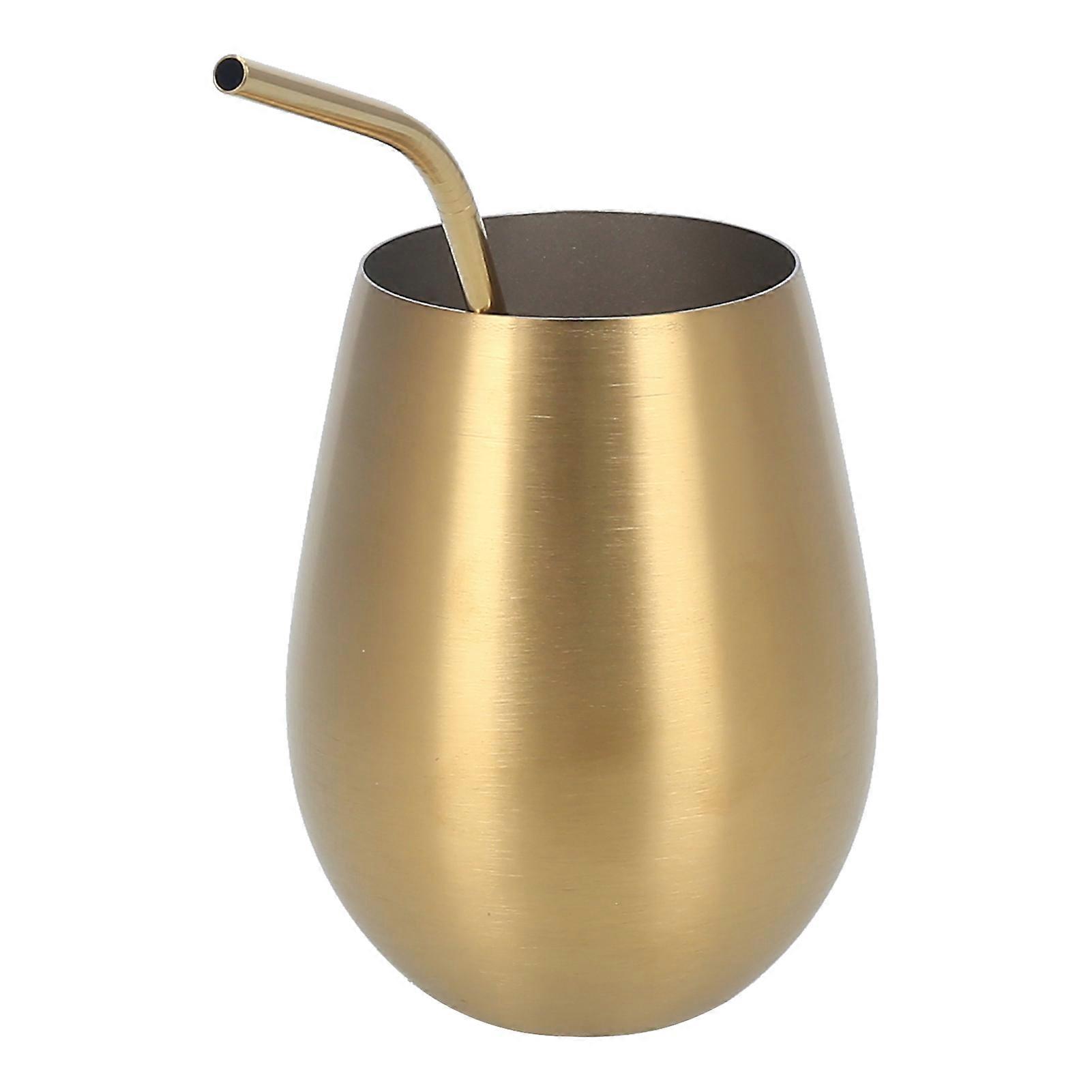 500ml Single Layer Beer Mug with Straw 304 Stainless Steel Drinking Cup for Bar Home
