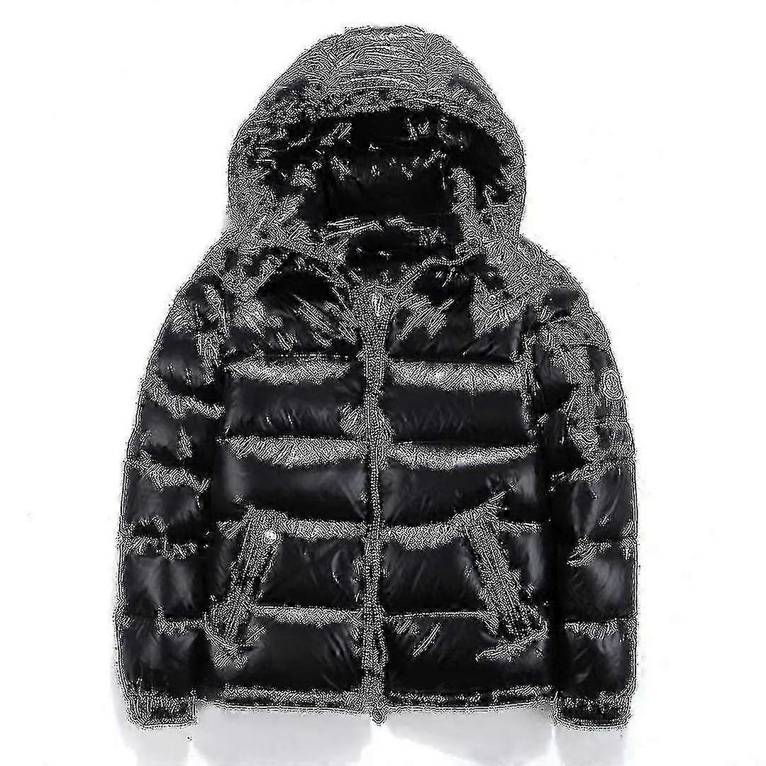 Shiny Down Jacket Men's Winter Jacket Stand Collar Down Jacket With Hood