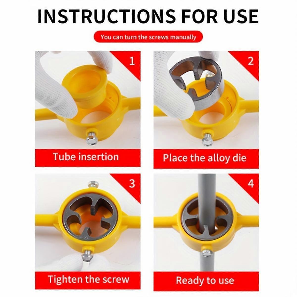 6Pcs PVC Thread Maker Tool, Pipe Threader Plumbing Tool Kit, Reusable Round PVC Pipe Threader Set wi