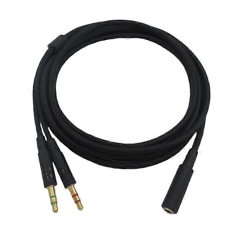 3.5mm Universal 2 in 1 Gaming Headset Audio- Extend Cable for HyperX Cloud II/Alpha-/Cloud Flight/C