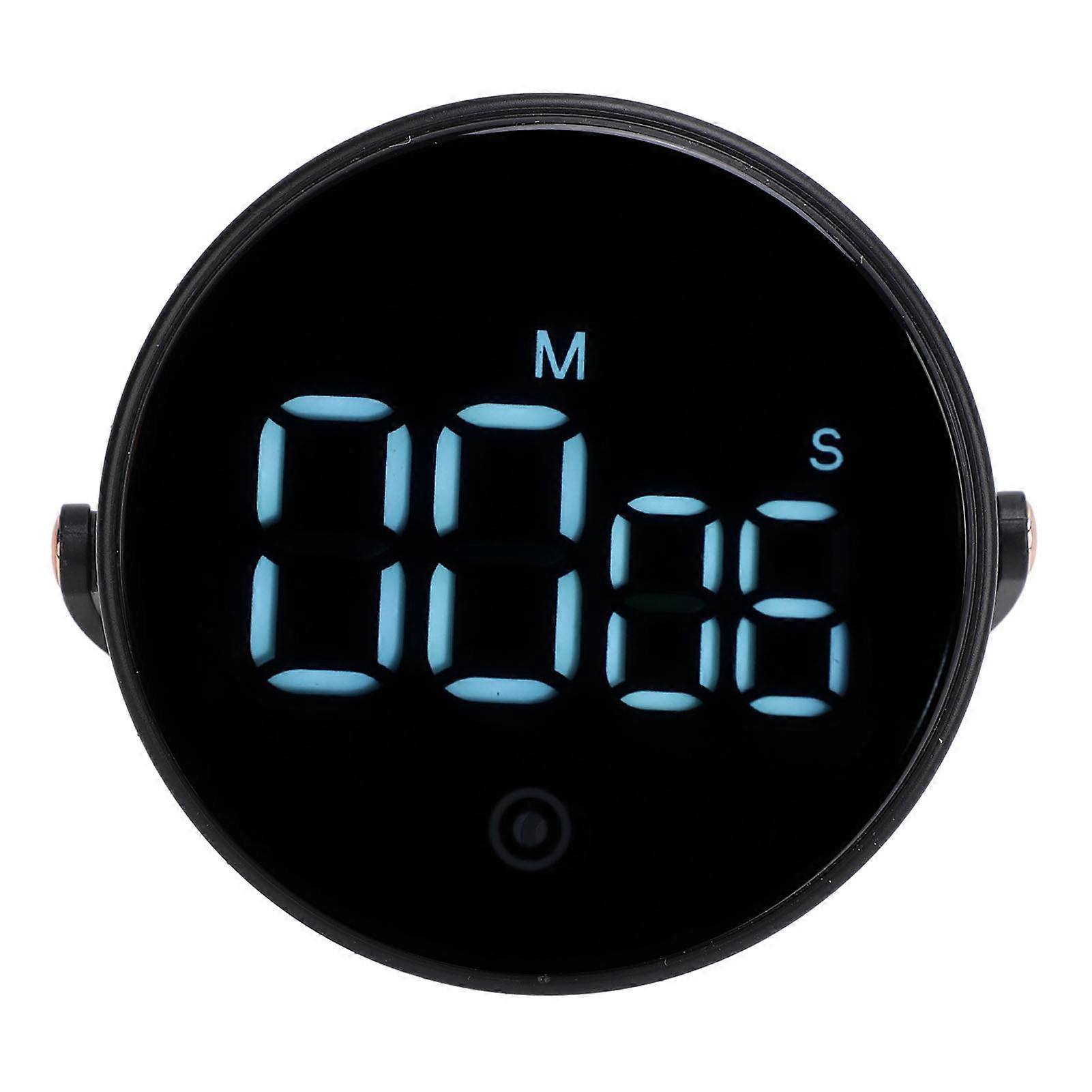 Digital Rotation Timer LED Display Silent Kitchen Timer for Home Office Classroom Black Easy-to-Use Countdown Function Portable Design Durable Materia