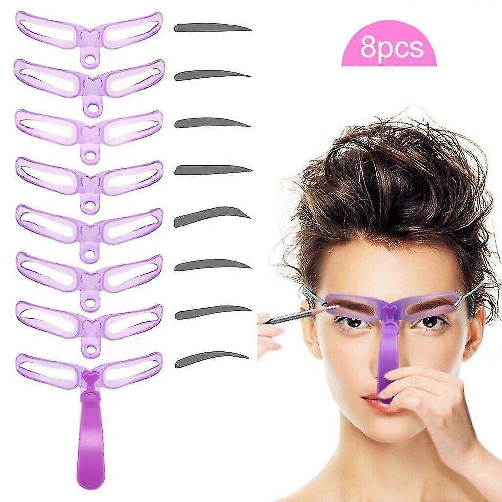 8 Styles Eyebrow Shaping Stencils Grooming Shaper Template Makeup Tool KiJ0