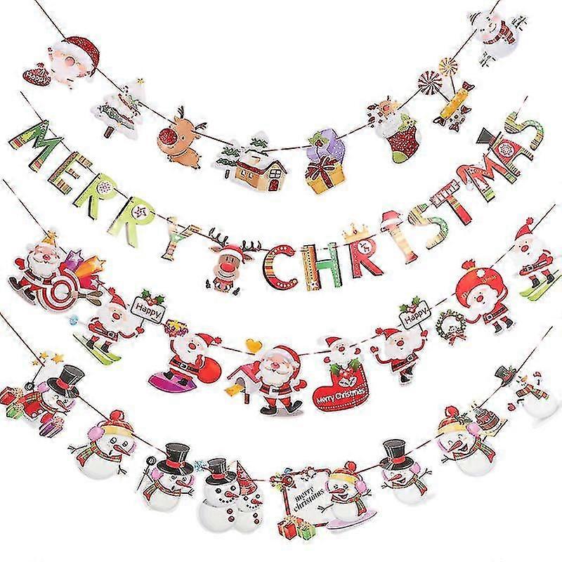 4pcs Christmas Banner