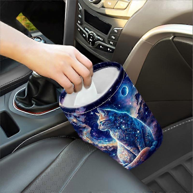 Reusable Car Trash Bin for Road Trips, Waterproof Vehicle Organizer, Compact Size, Durable Material, Black Color