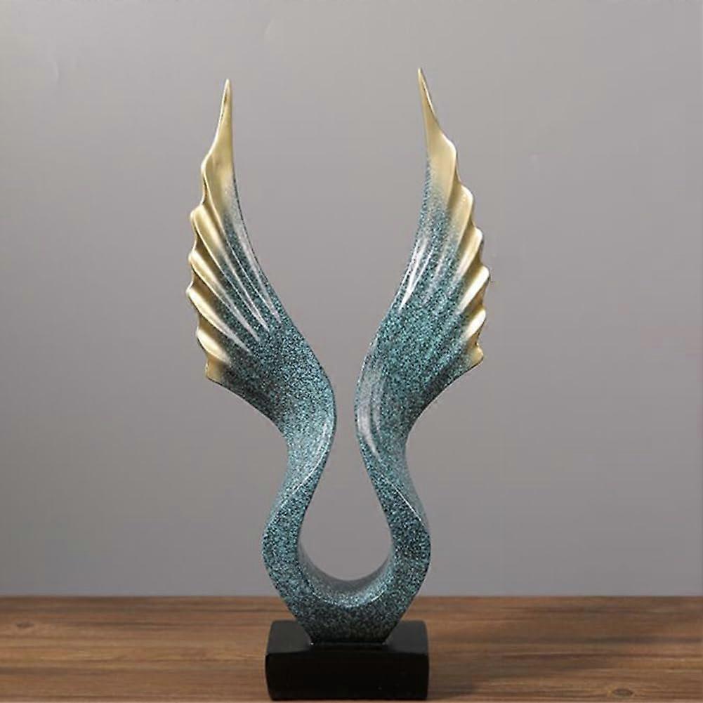 Resin Angel Wings Sculpture Model - Abstract Open Eagle Art for Home Decor, Modern Nordic Style, 12 Inch Resin Statue